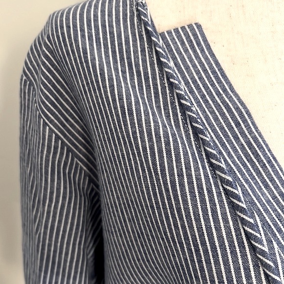 Shakuhachi Stripe Chambray Kaftan Top - Picture 7 of 14